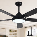 Cusp Barn 52 Modern Black Ceiling Fan With Lights And Remote Reversible Dc Motor Dual Finish 5 Blade Chandelier Ceiling Fan