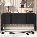 Cusp Barn 62 In Console Table With 4 Doors Curved Sofa Table With Shelf Rustic Entryway Table For Living Room
