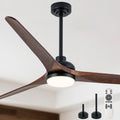 Cusp Barn 72 Outdoor Indoor Large Black Ceiling Fan With Lights And Remote Farmhouse Reversible Dc Motor Wood Ceiling Fan