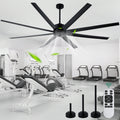 Cusp Barn 84 Inch Large Black Ceiling Fan Without Light Industrial 8 Blades Quiet Dc Motor Indoor Outdoor Ceiling Fans For Gym