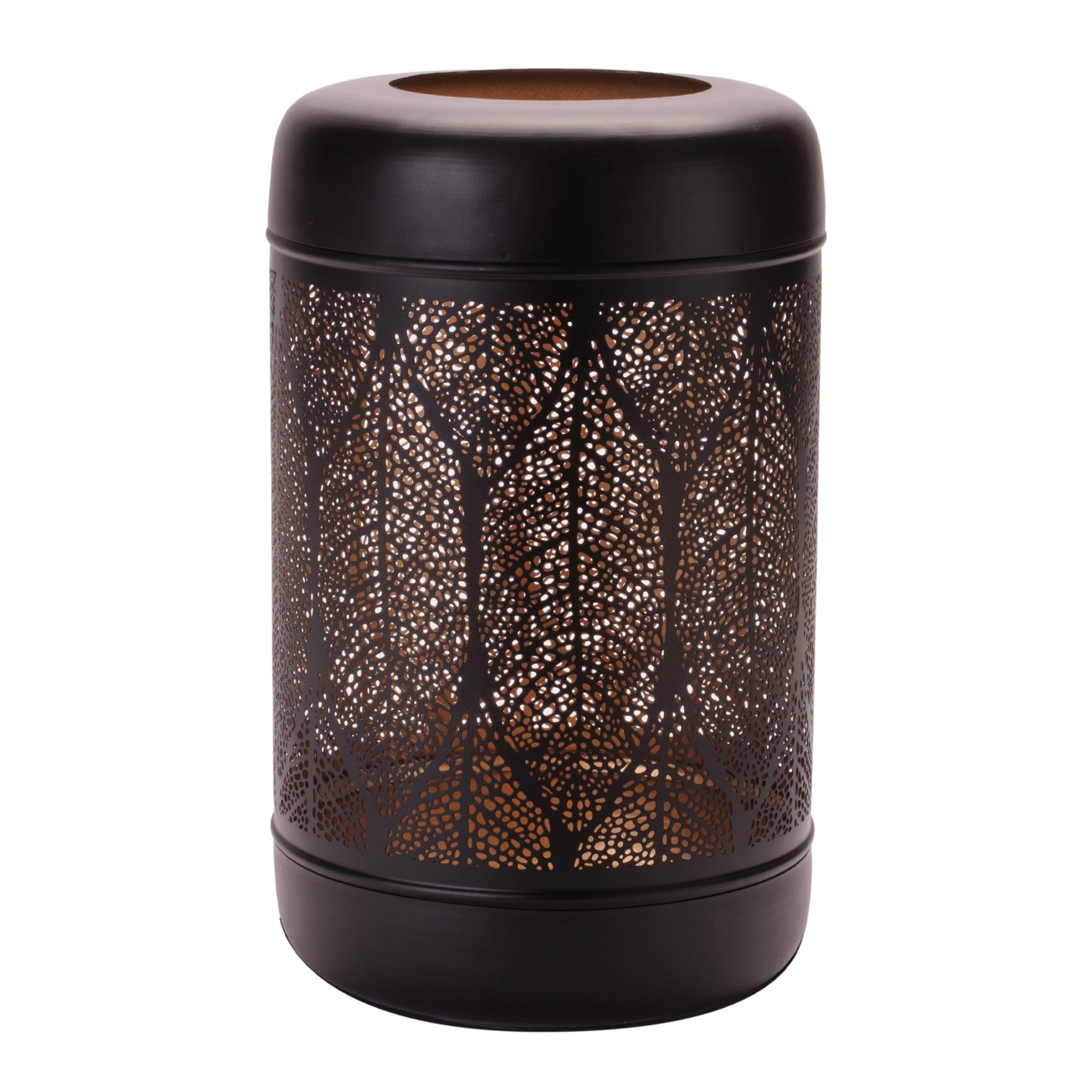 Cut Metal Leaf Pattern Lantern 13 H