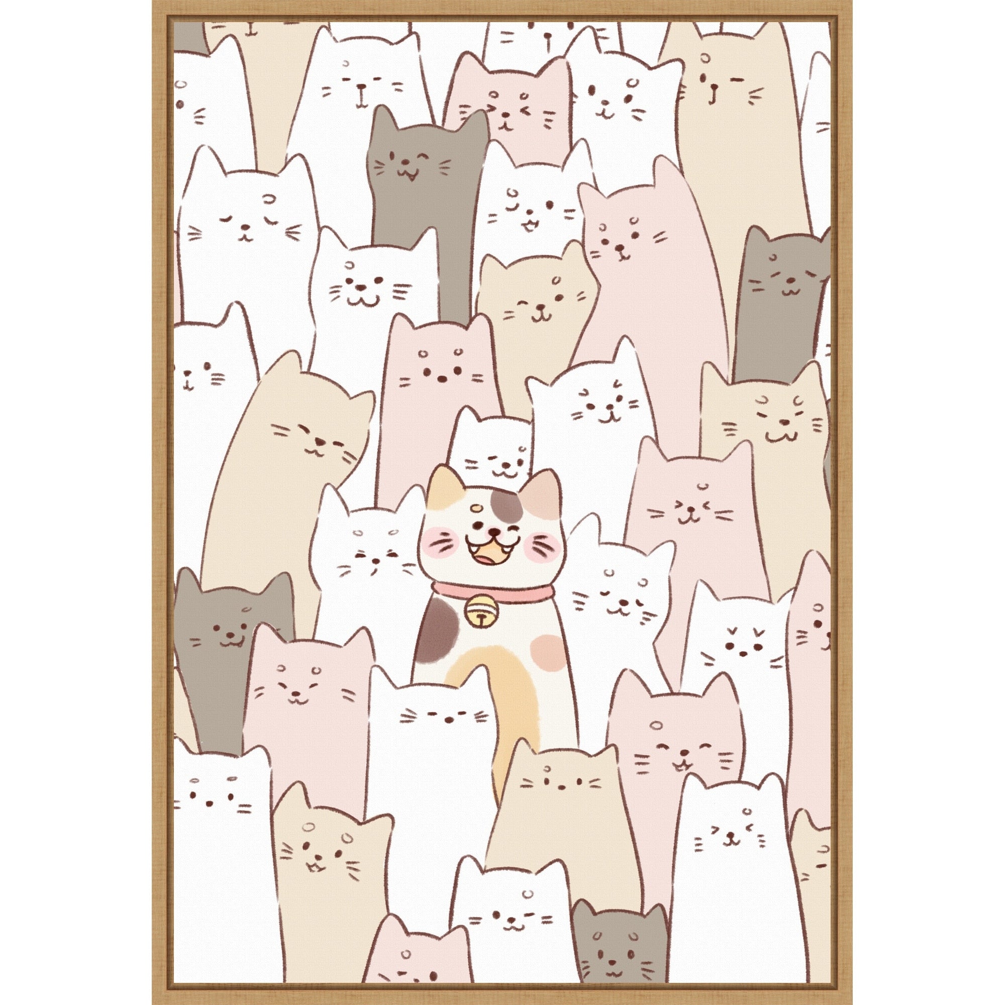 Cute Kittens By Xuan Thai Framed Canvas Wall Art Print