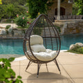 Cutter Teardrop Wicker Lounge Chair With Cushion By Christopher Knight Home