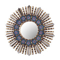 Cuzco Blue Wood And Reverse Painted Glass Wall Mirror