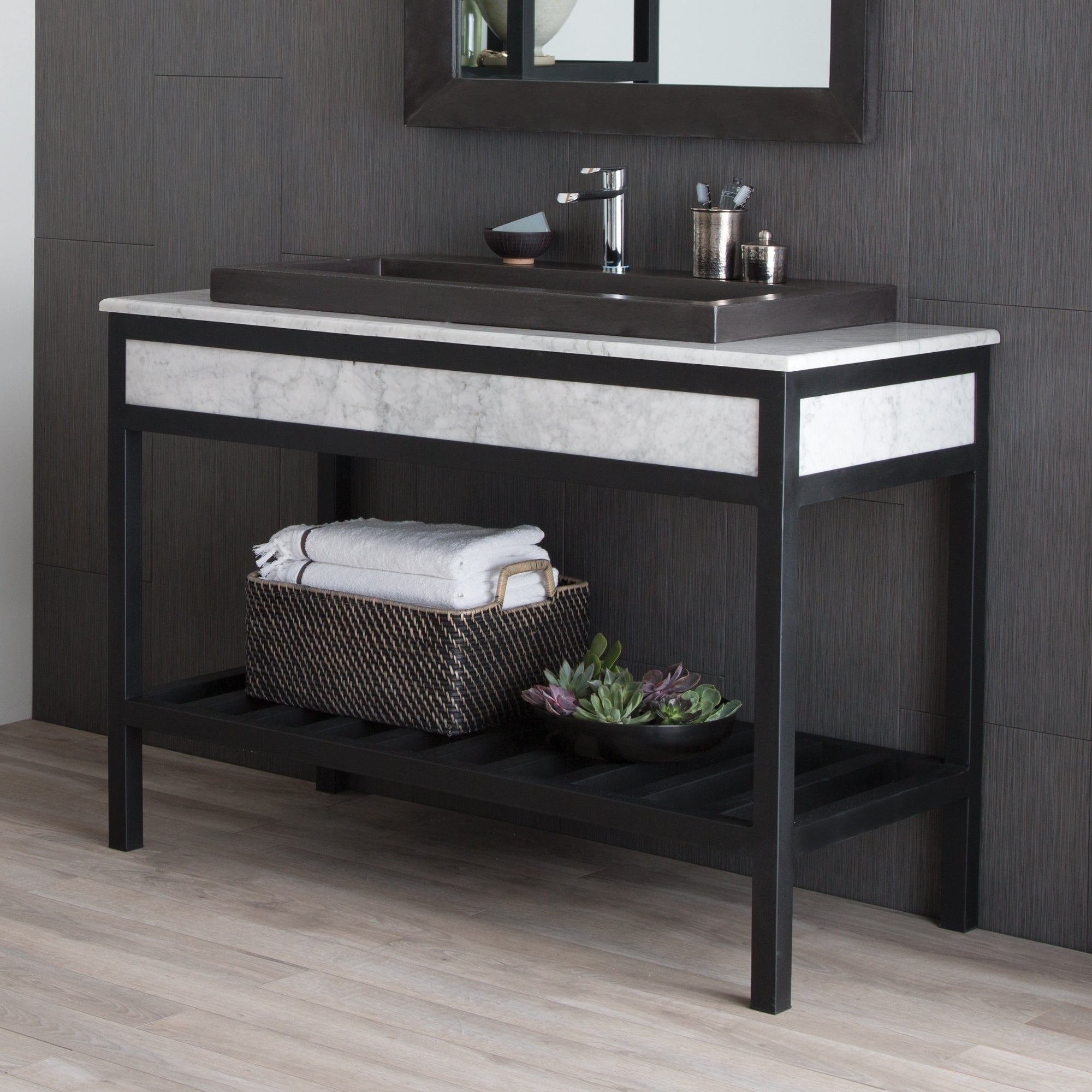 Cuzco Carrara 48 Inch Handcrafted Steel Bath Vanity