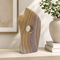 Cyclops Stone I Sculptural Rainbow Sandstone Decorative Object Tabletop Accent