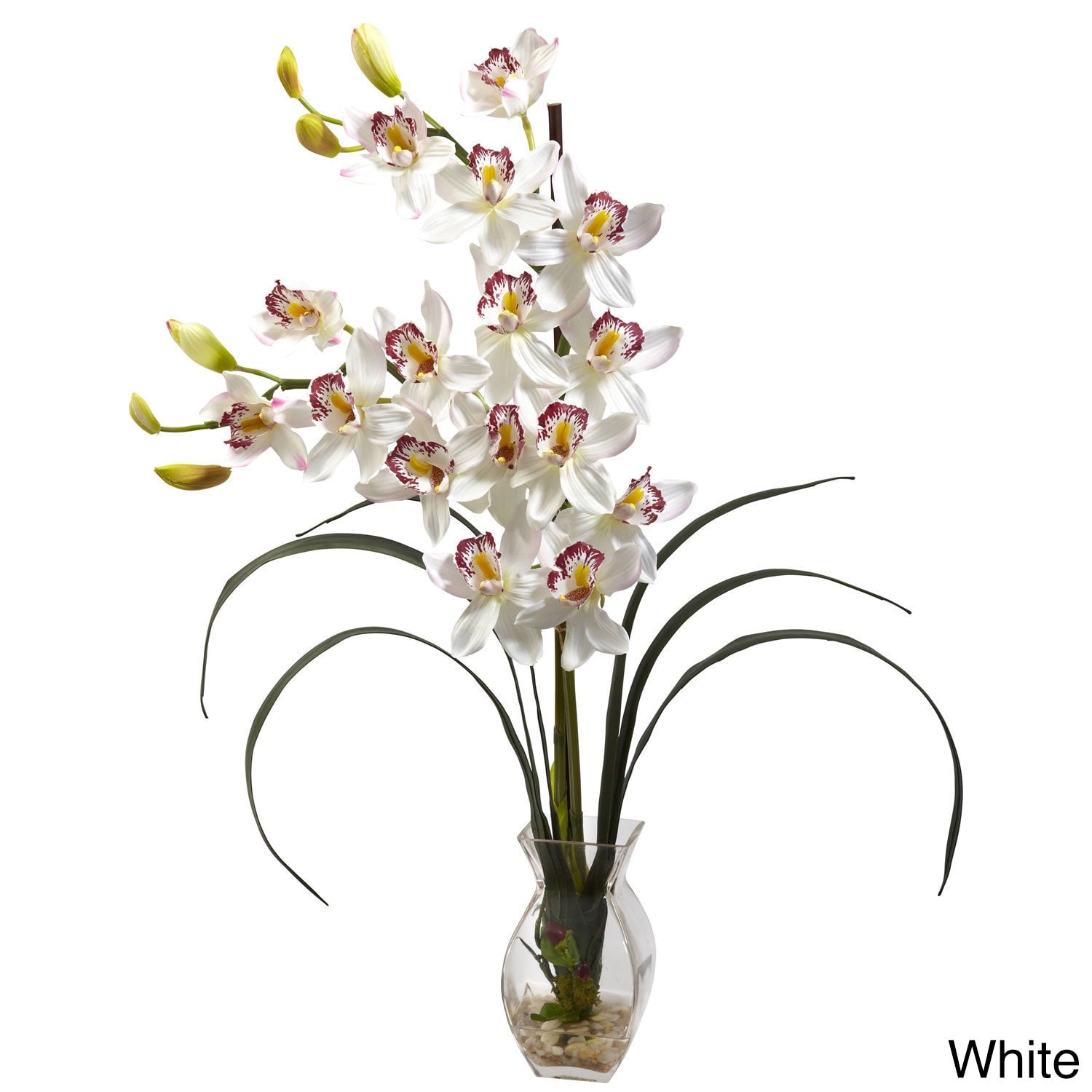 Cymbidium Orchid And Vase Floral Arrangement