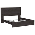 Cyme King Size Bed W Plank Headboard Minimalist Charcoal Black