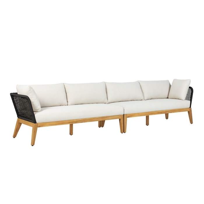 Cypress Teak Wood 128 Sofa With Black Color Rope Design
