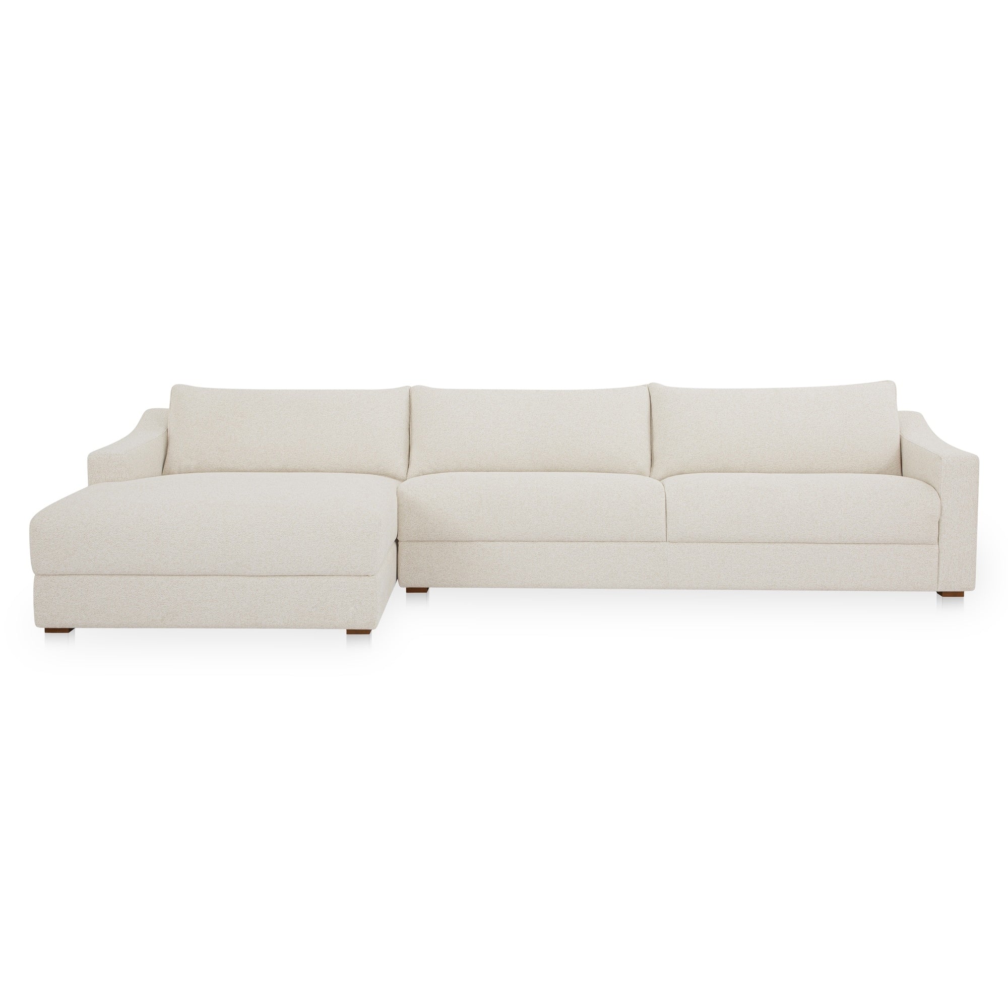 Cyrant Left Facing Modular Sectional Polyester Deep Seat Machine Washable Slipcovers Flecked Oat