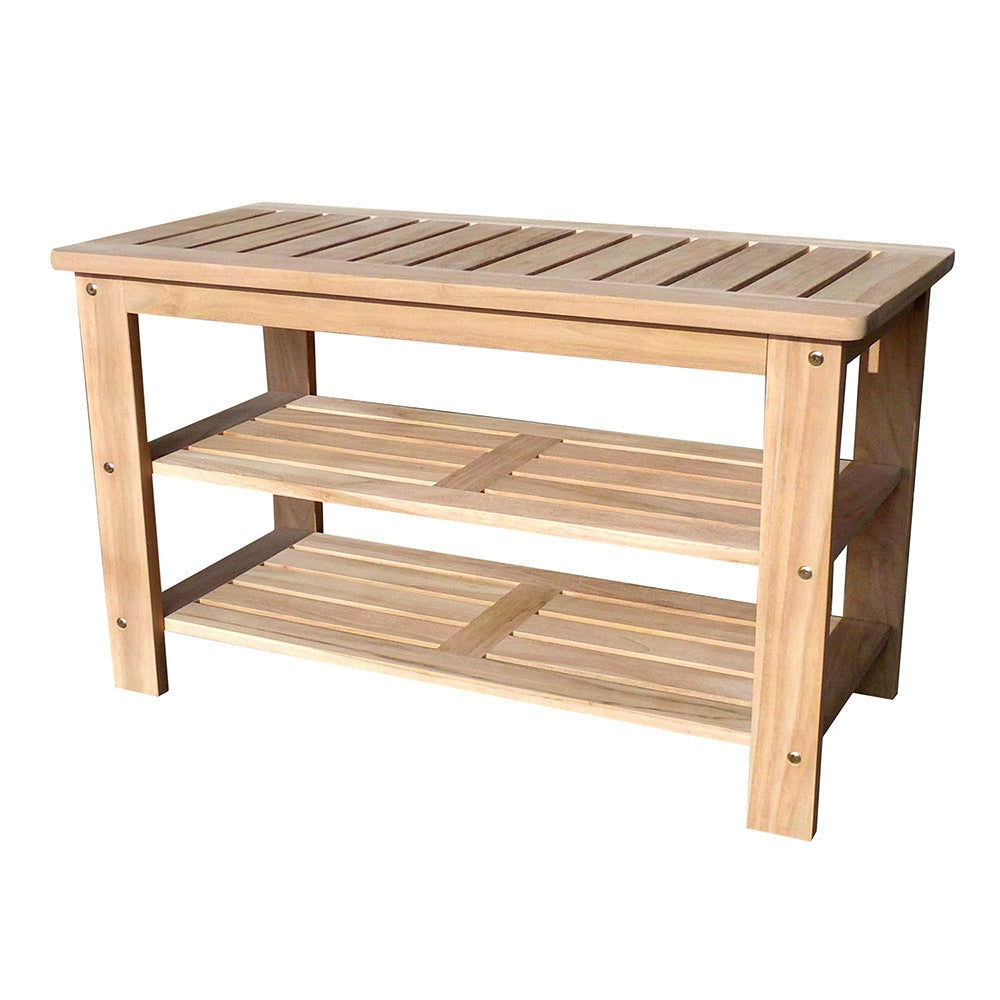 D Art Handmade Teak Wood Shoe Bench Indonesia