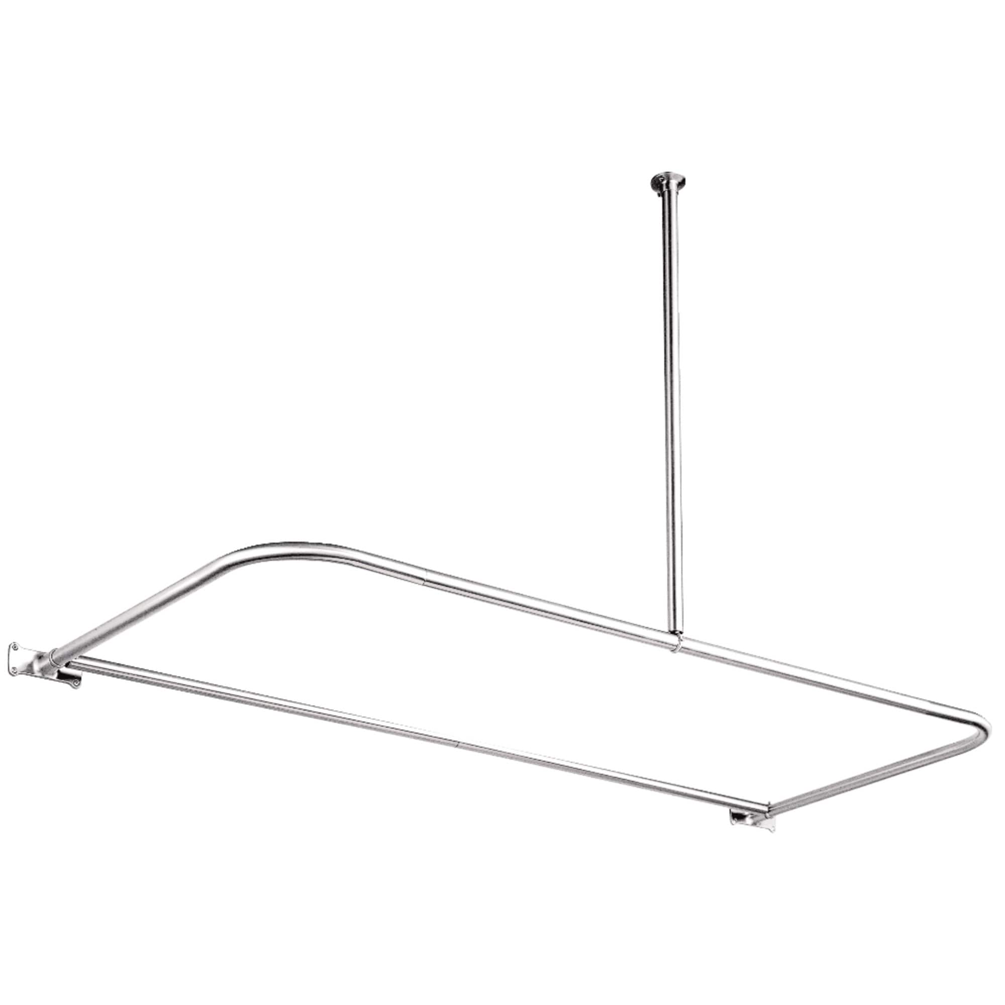 D Type Shower Rod In Polished Chrome Polished Chrome