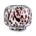 D6.3X5.7 Clear Glass Accent Vase With Artistic Amber Spots