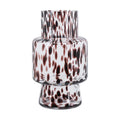D6X10 Clear Glass Accent Vase With Artistic Amber Spots