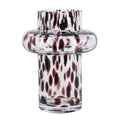 D6X8 Clear Glass Accent Vase With Artistic Amber Spots