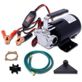 Dc 12 Volt 330Gph Battery Powered Mini Portable Electric Utility Sump Transfer Water Pump With Water Hose Kit Black