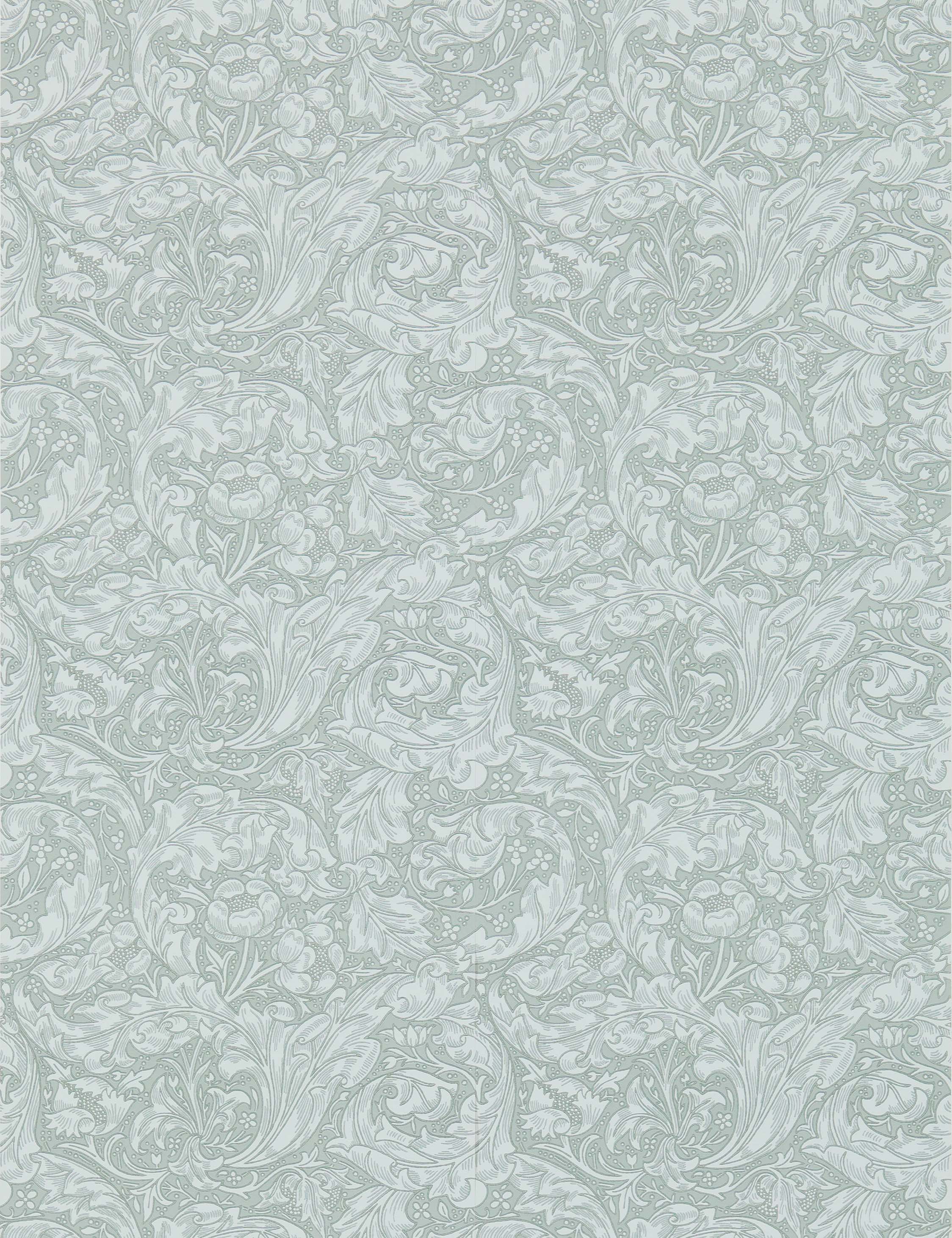 Bachelors Button Wallpaper by Morris & Co. Swatch, Silver