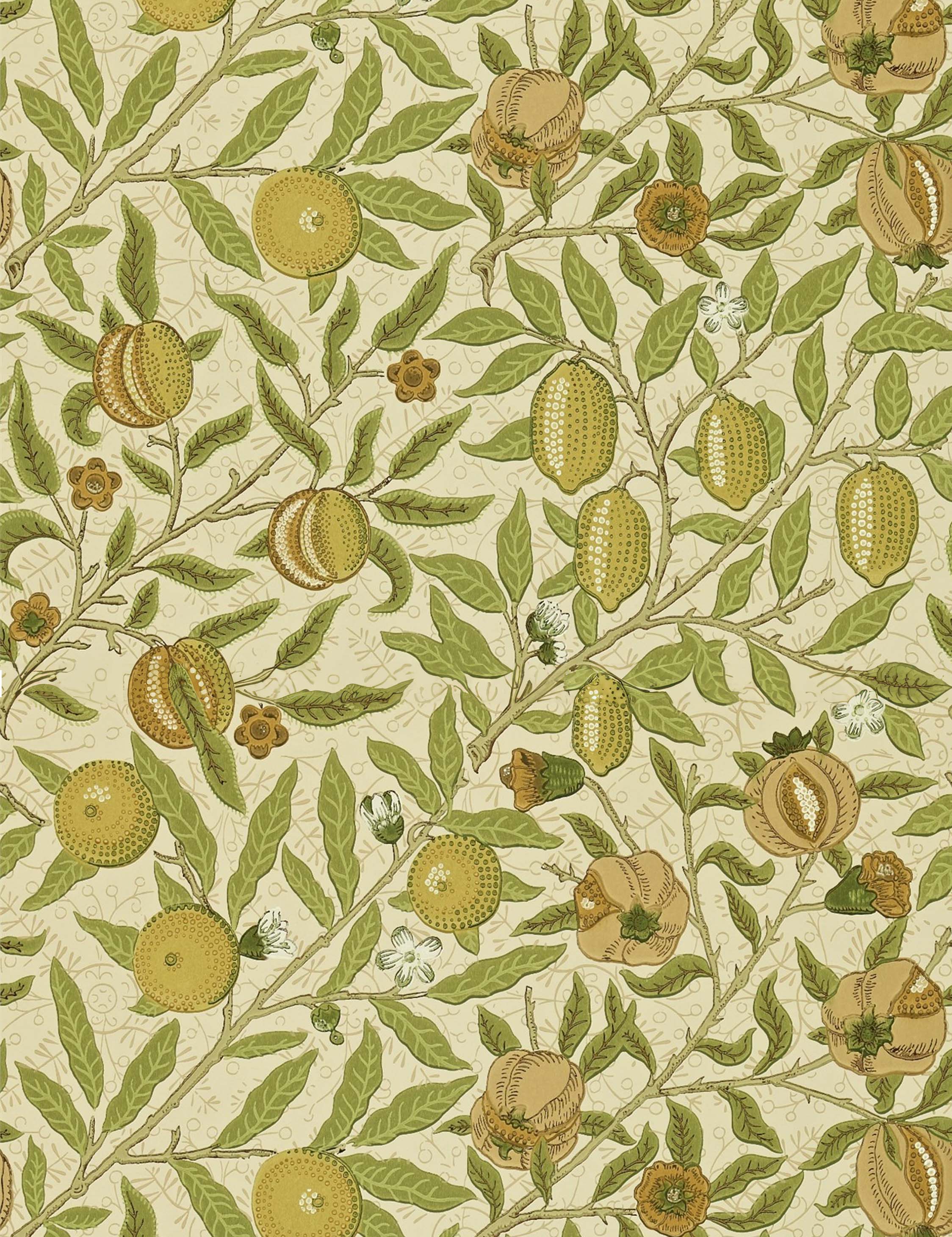 Fruit Wallpaper by Morris & Co. Swatch, Green