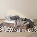 Roman Modern Walnut Finish Storage Platform Bed