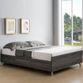 Riley Contemporary Distressed Grey Platform Storage Bed