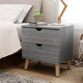Carson Carrington Gjovik Contemporary Distressed Grey 2 Drawer Nightstand