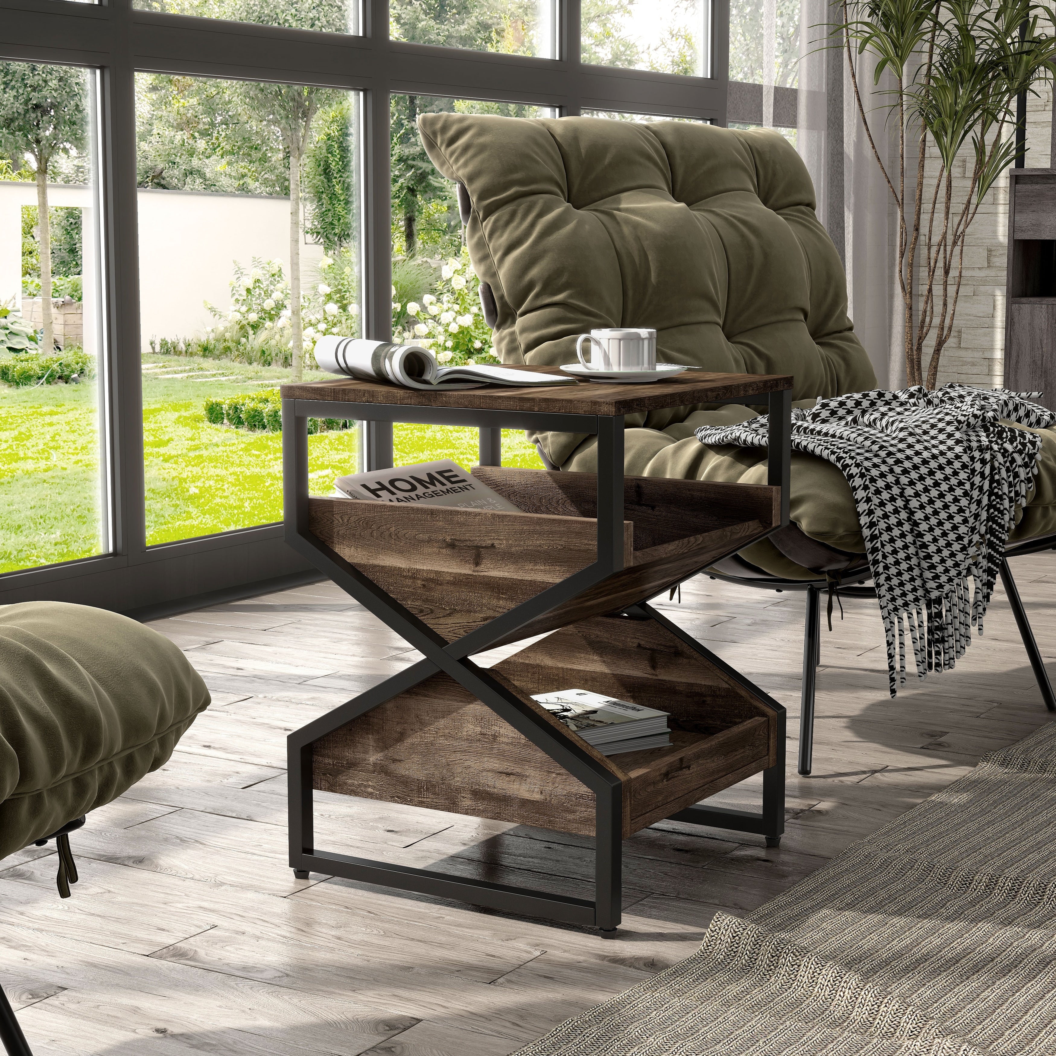 Arliss Industrial End Table With Tray