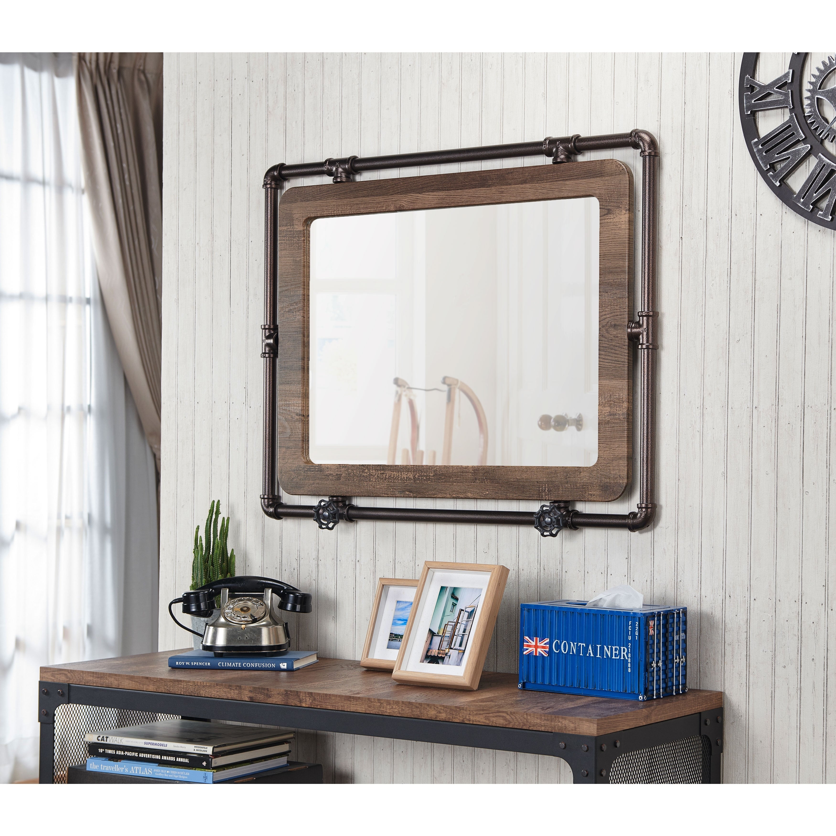 Clarmonte Industrial Accent Wall Mirror