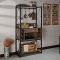 Arthur Industrial Rustic Reclaimed Oak Bakers Rack