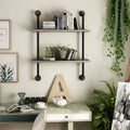 Kadir Industrial Vintage Grey Pipe Wall Shelf