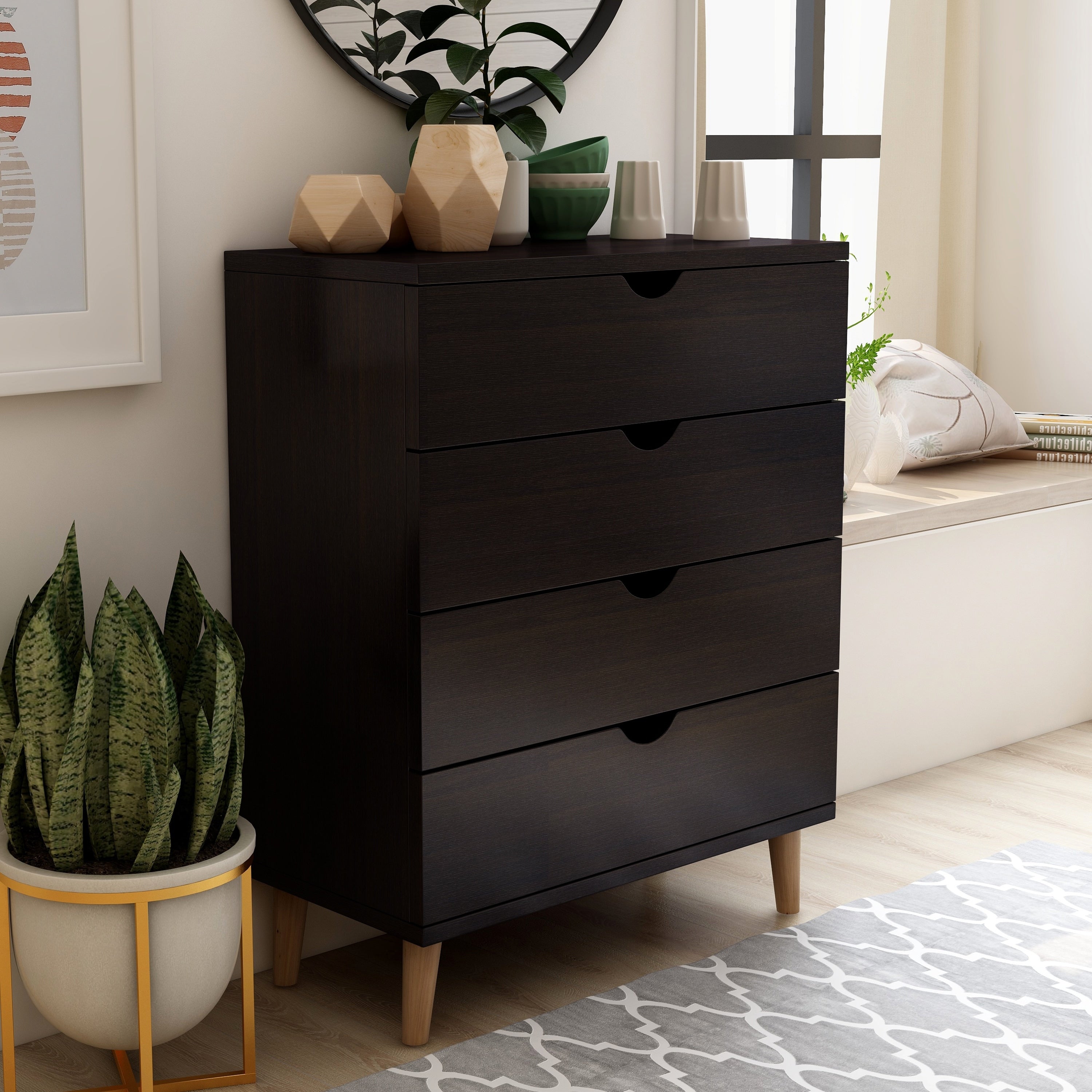 Carson Carrington Gjovik Contemporary Cappuccino 4 Drawer Chest