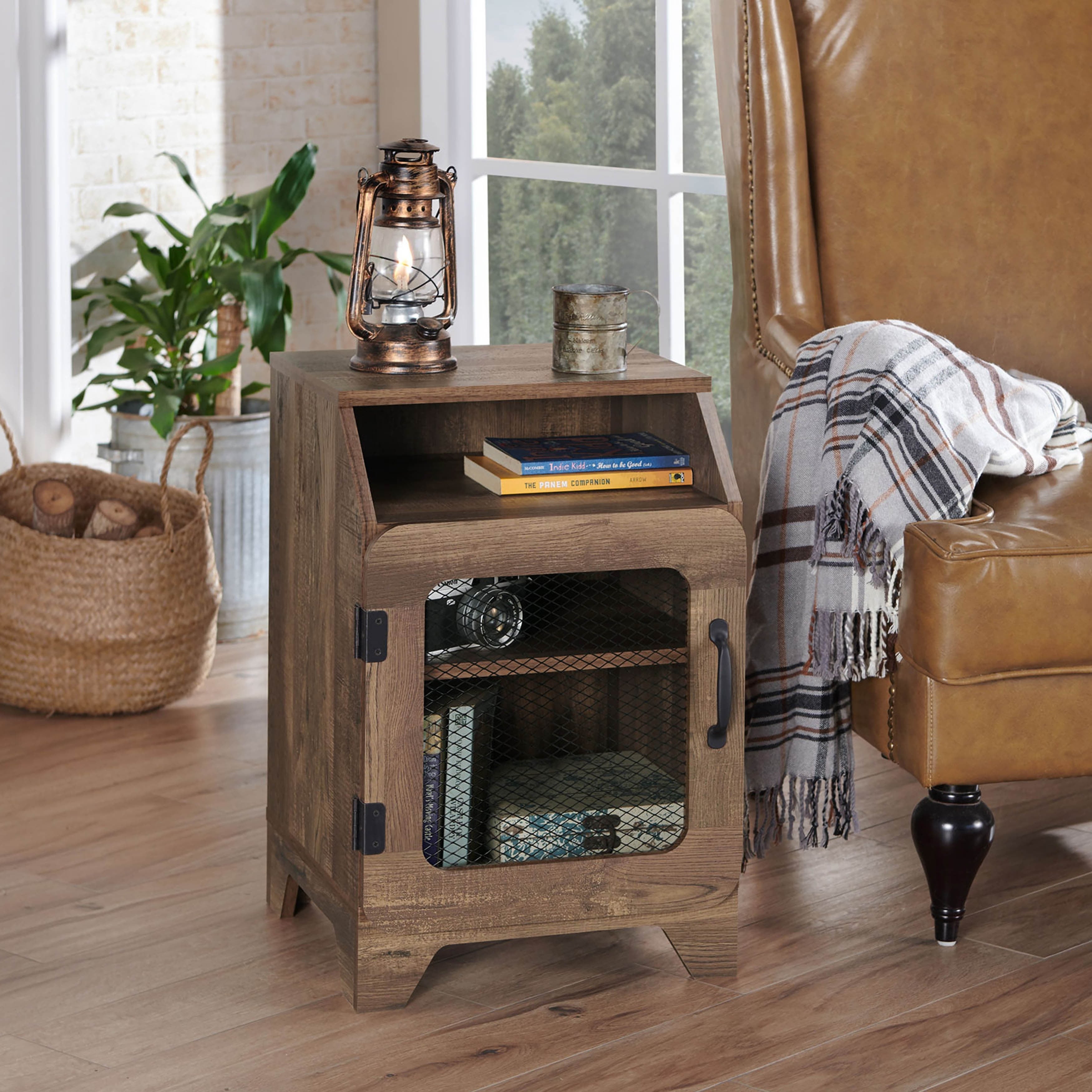 Carbon Loft Avital Rustic Reclaimed Oak Finish End Table