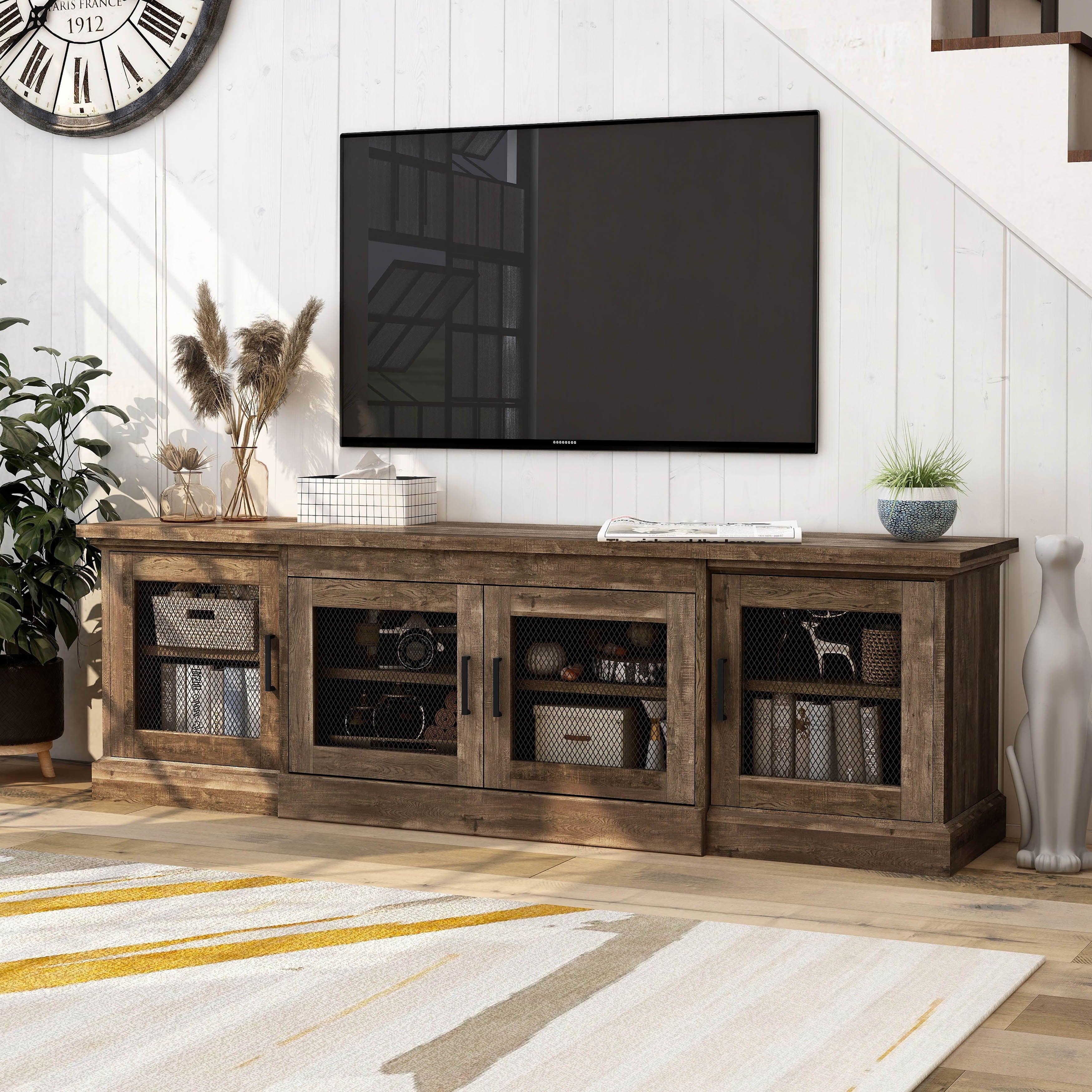 Jacinto Rustic Reclaimed Oak Tv Stand