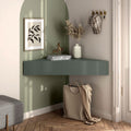Freya Modern White Oak Wall Mount Corner Media Console