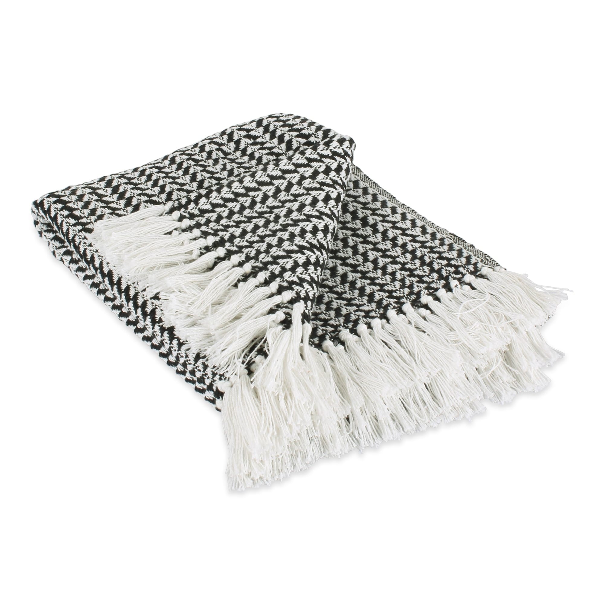Dii Arrowhead Woven Throw 50X60 With 3 Fringe Black 1 Piece