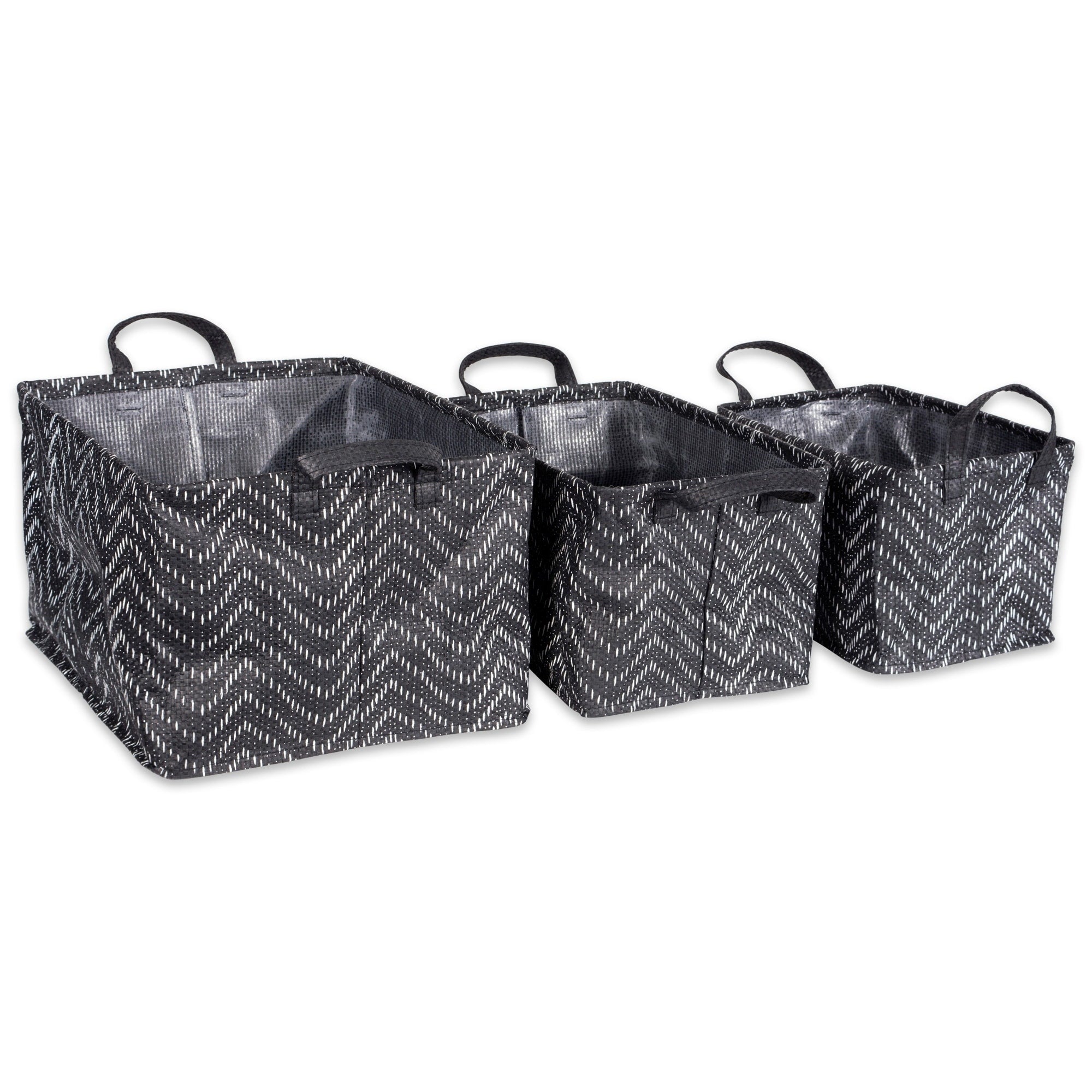 Dii Assorted Coated Tribal Chevron Laundry Bins Set Of 3