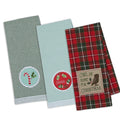 Dii Assorted Cozy Christmas Embellished Dishtowel Set Of 3