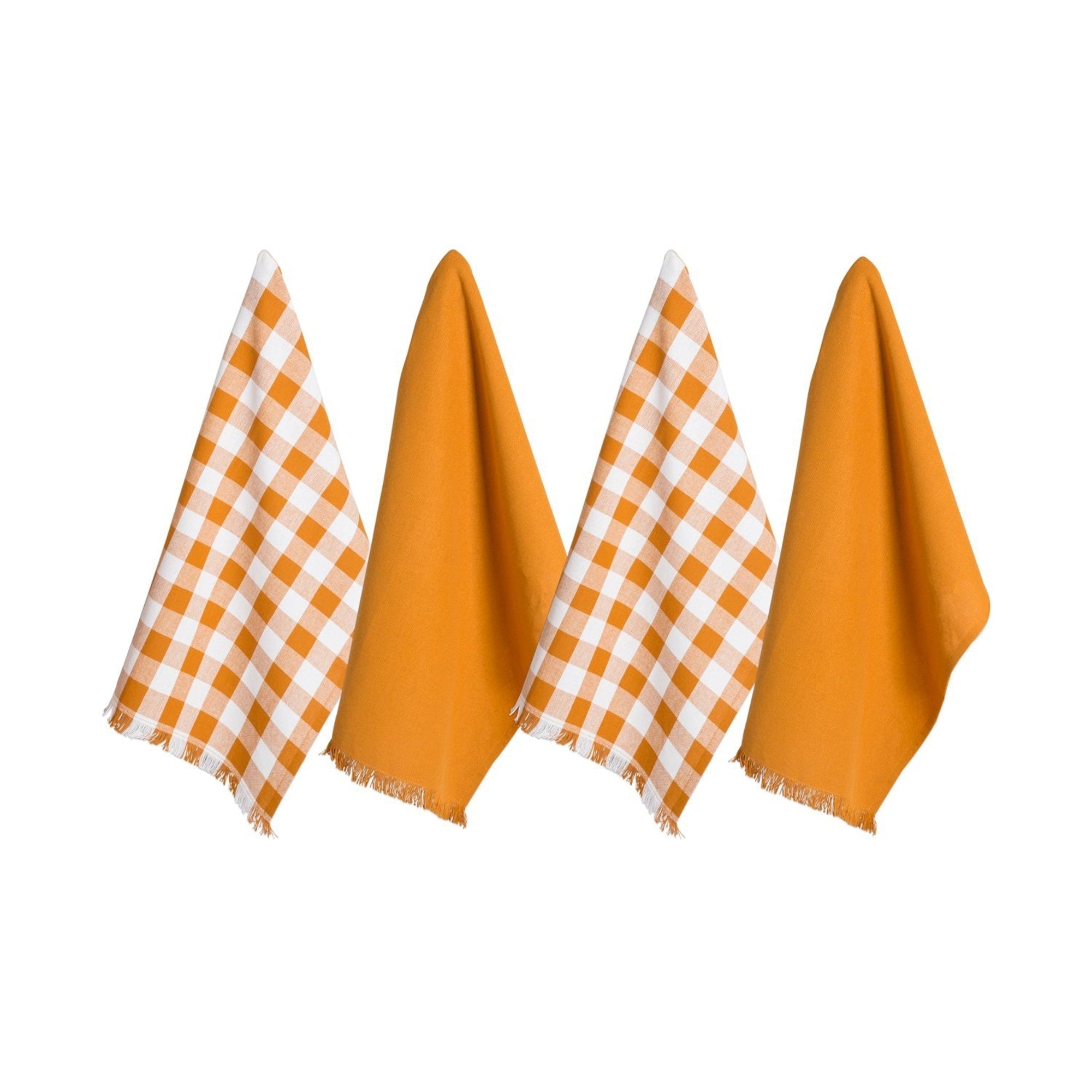 Dii Assorted Gray Heavyweight Fringed Dishtowel Set Of 4