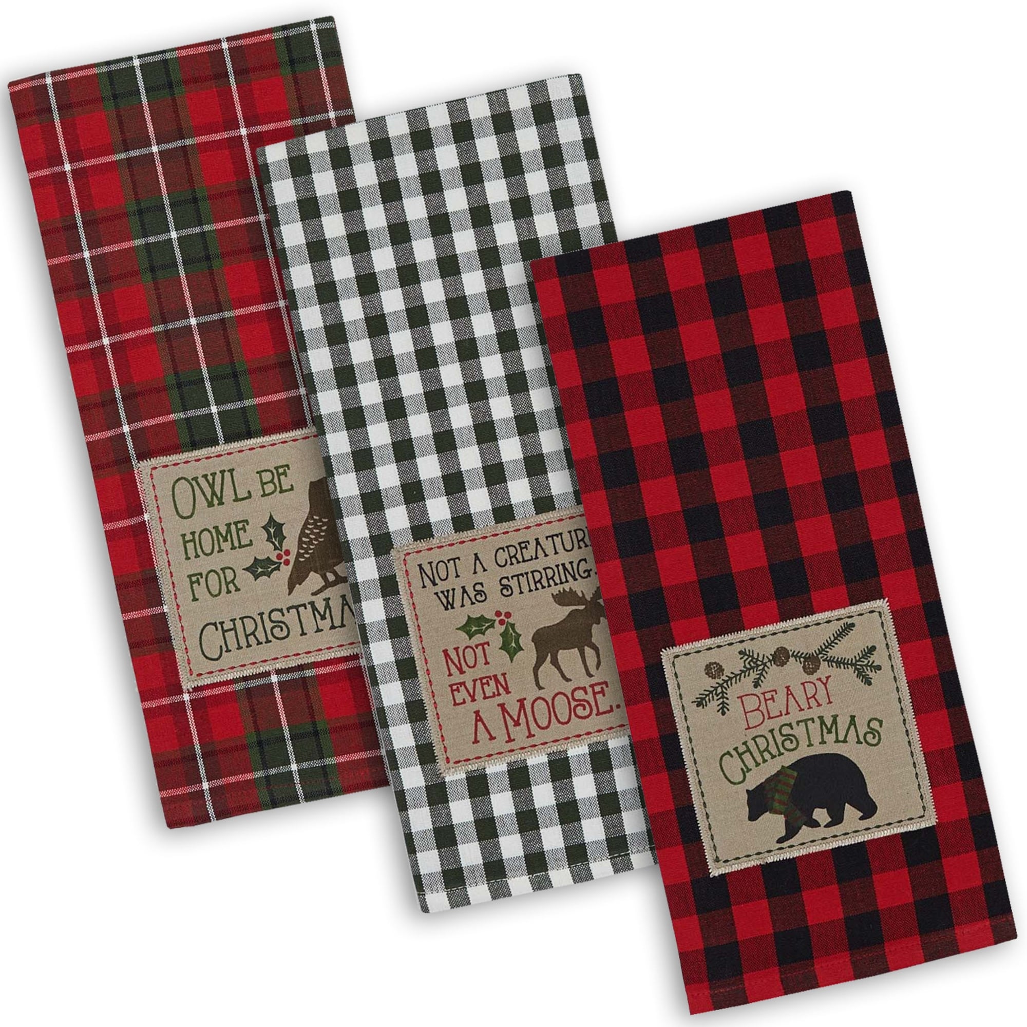 Dii Assorted Noel Printed Dishtowel Set Of 2