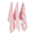 Dii Assorted Pink White Dishtowel Set 3
