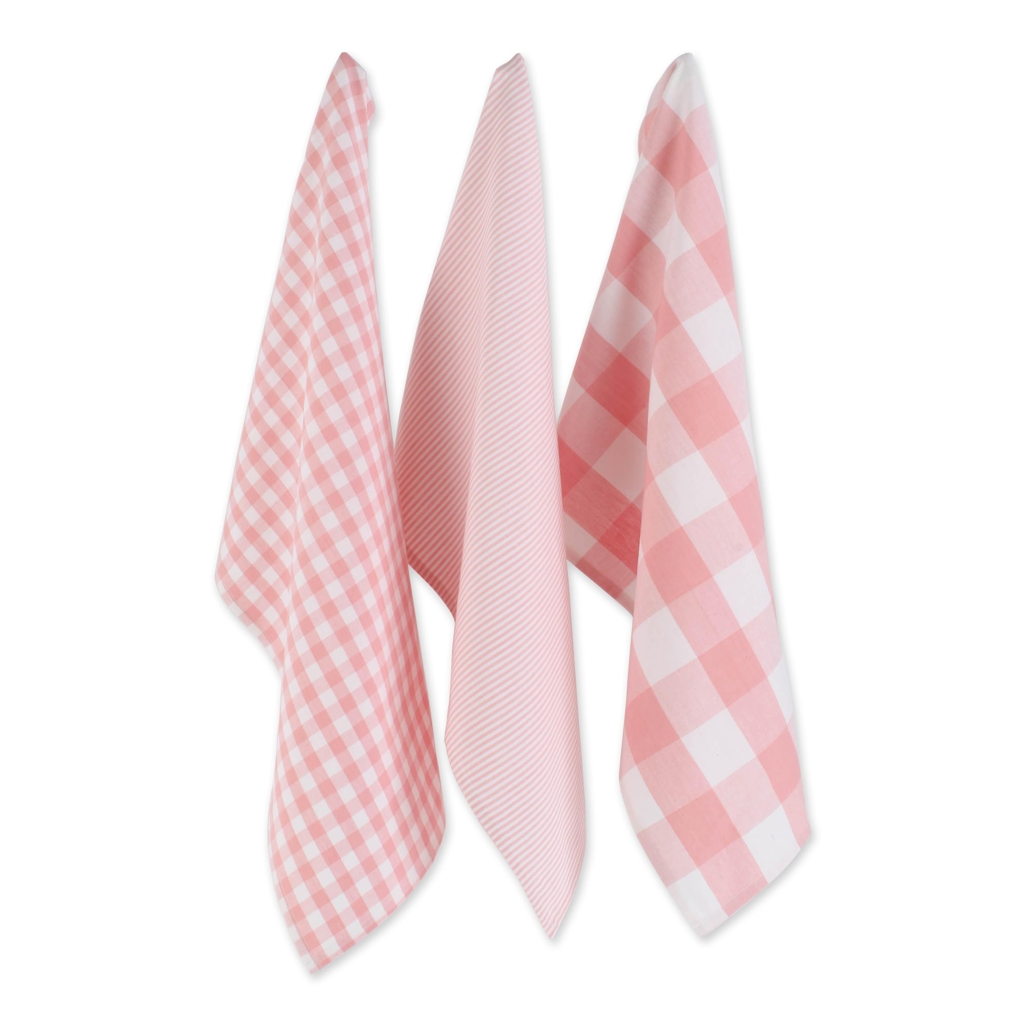 Dii Assorted Pink White Dishtowel Set 3