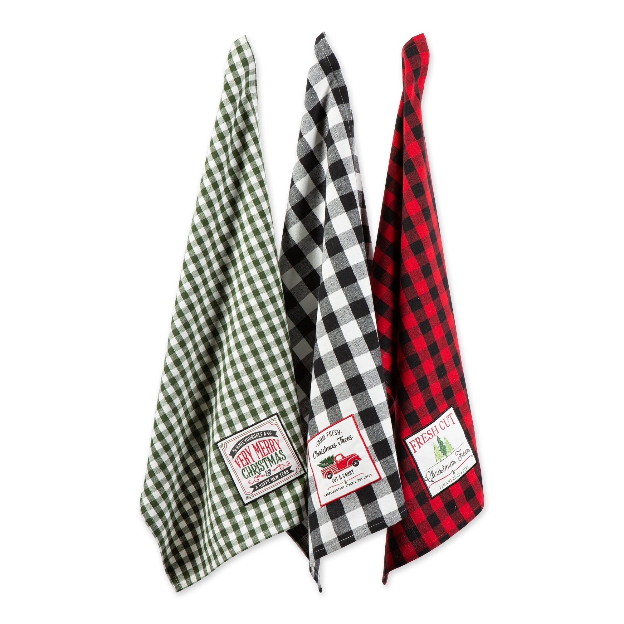 Dii Asst Christmas Truck Dishtowels Set 3