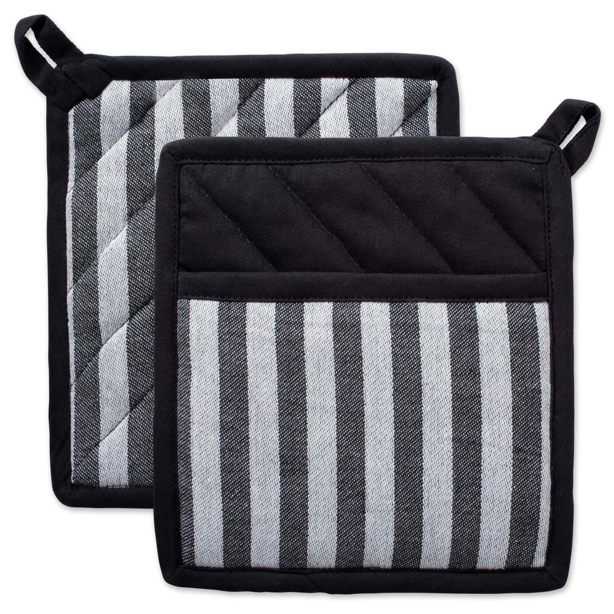 Dii Black And White Kitchen Potholder Set Set Of 2