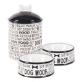 Dii Black Dog Text Ceramic Medium Pet Canister