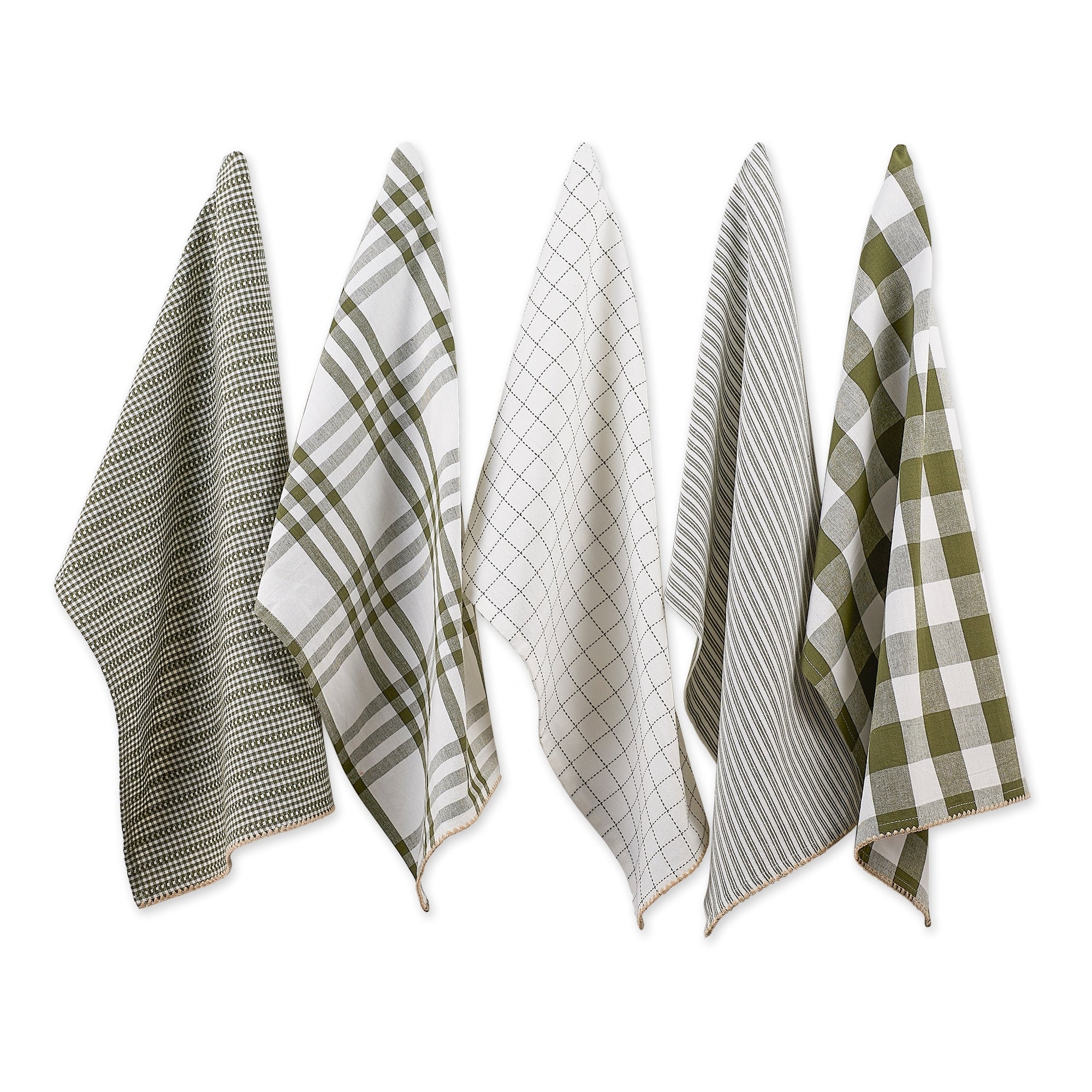 Dii Black Farmhouse Woven Dishtowel Set Of 5
