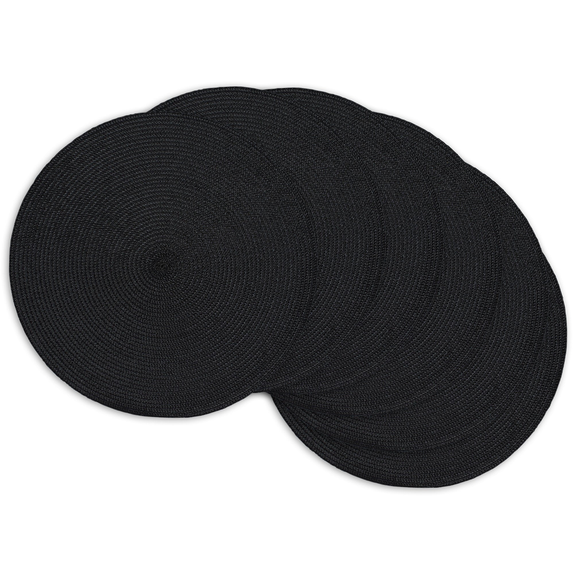 Dii Black Placemat Set 15 Dia 6 Piece