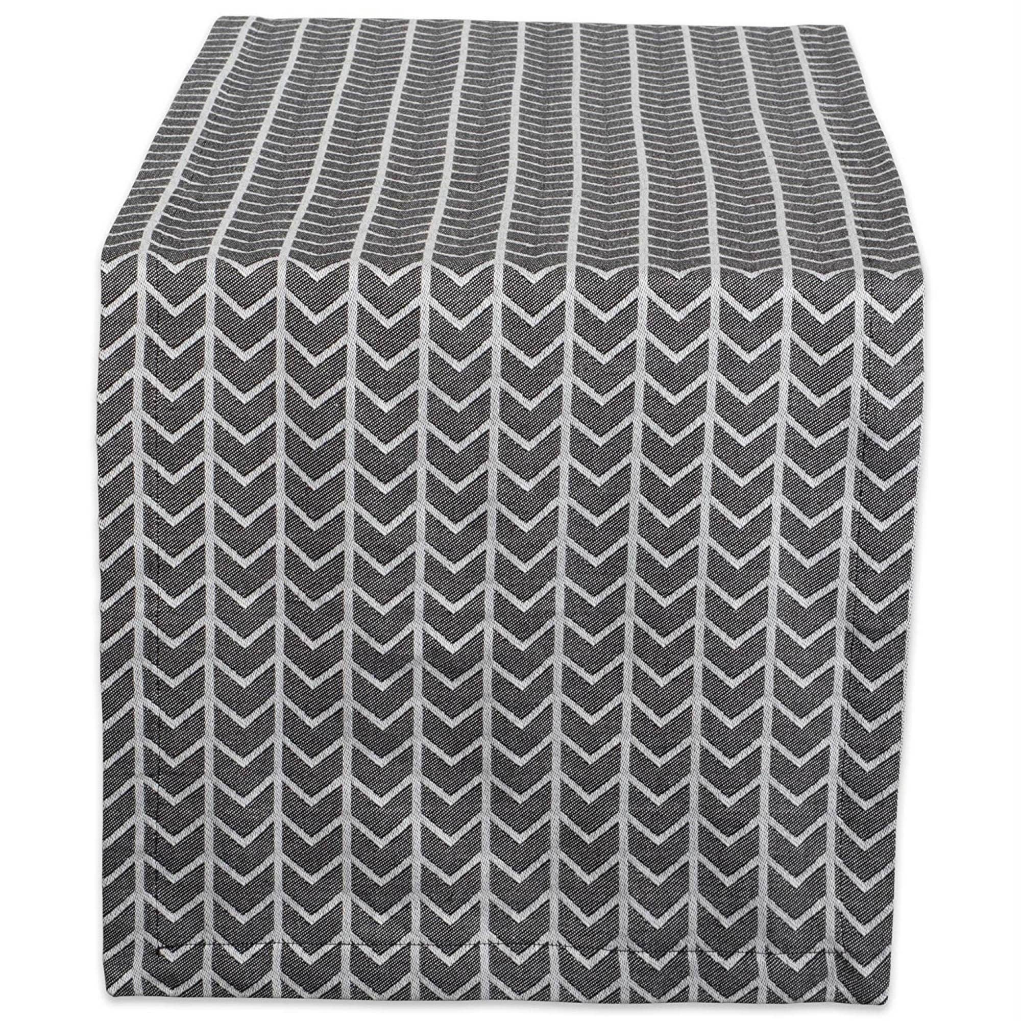 Dii Black White Herringbone Table Runner