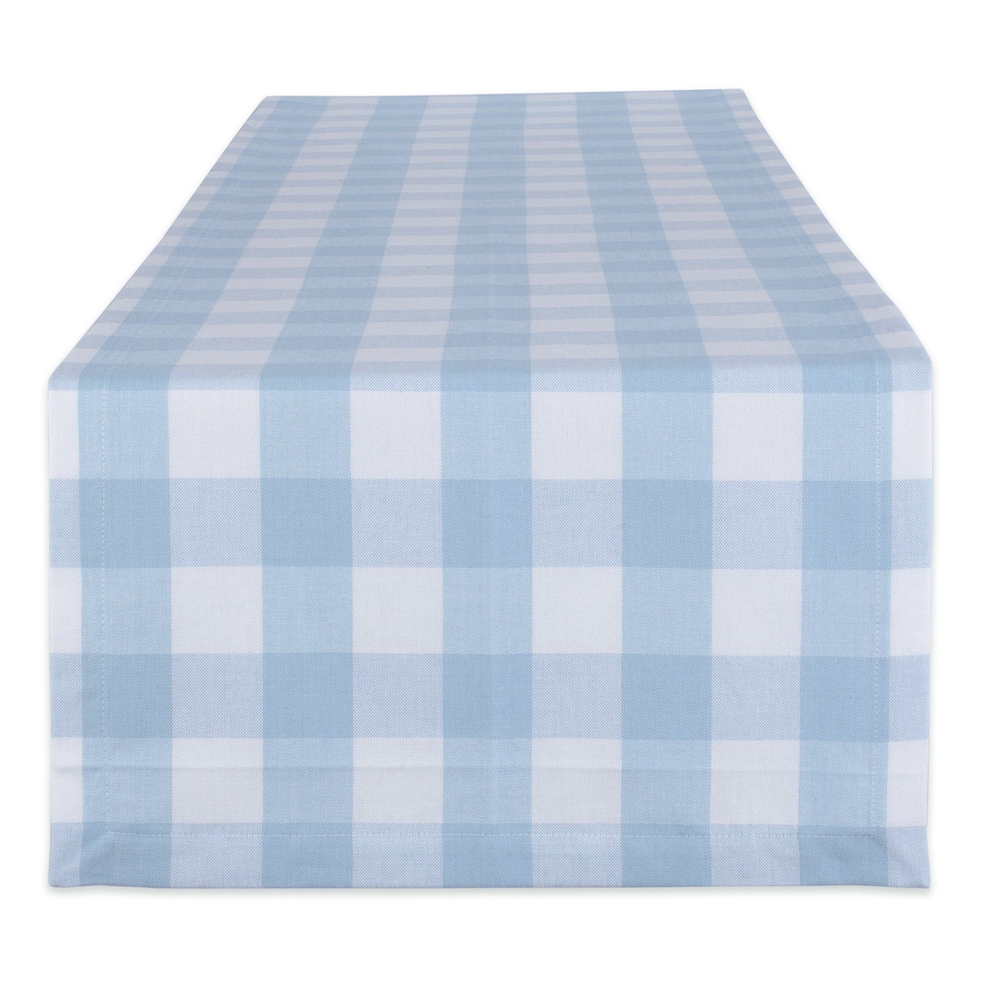 Dii Buffalo Check Tabletoppers 14X72 White Light Blue 1 Piece 14X72