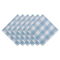 Dii Buffalo Check Tabletoppers 20X20 White Light Blue 6 Pieces