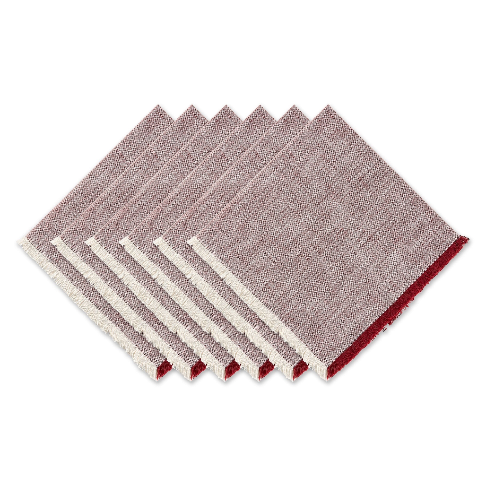 Dii Burnt Orange Tonal Fringe Napkin Set 6