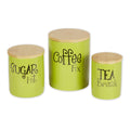 Dii Aqua Coffee Sugar Tea Ceramic Canister Set Of 3